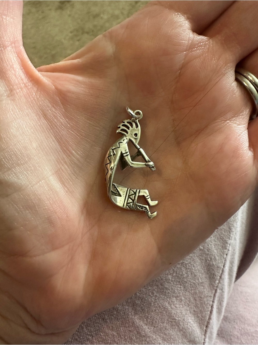 Sterling Silver Kokopelli Pendant - Silver
